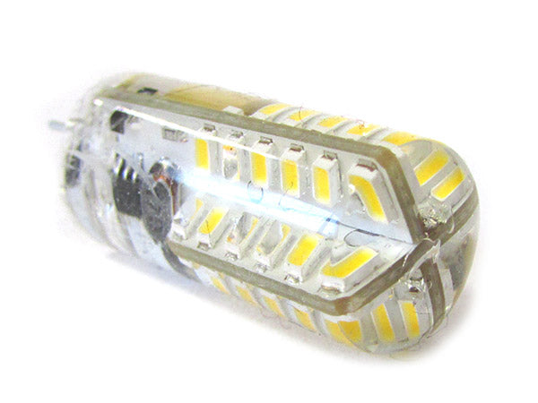 Lampadina LED Bispina G4 48 SMD 3014 DC 12V 3W 360 Gradi Con Silicone Bianco Neutro 4200K