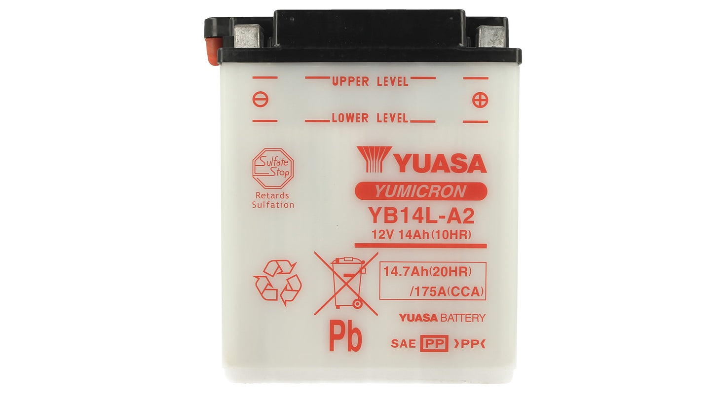 Batteria Moto YUASA YB14L-A2 Senza Acido 12V 14,7Ah 175A