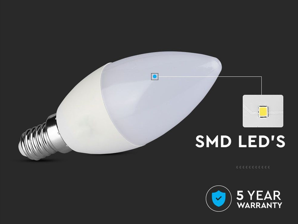 Lampadina LED Chip Samsung E14 C37 5,5W a Candela 3000K Dimmerabile SKU-20045