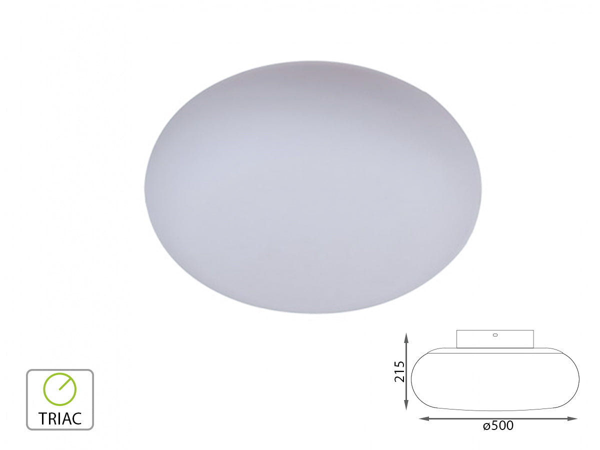 Applique Lampada Led Da Parete o Plafoniera Da Soffitto Moderna 40W Rotonda Diametro 500mm 3000K Dimmerabile Triac Dimmer SKU-40061