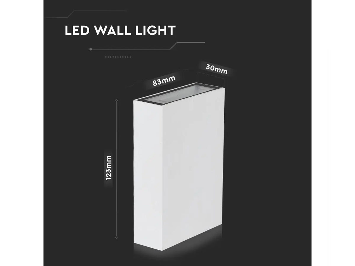 Applique Lampada LED da Muro Rettangolare 4W Colore Bianco 6500K IP65 Esterno Up-Down SKU-8562