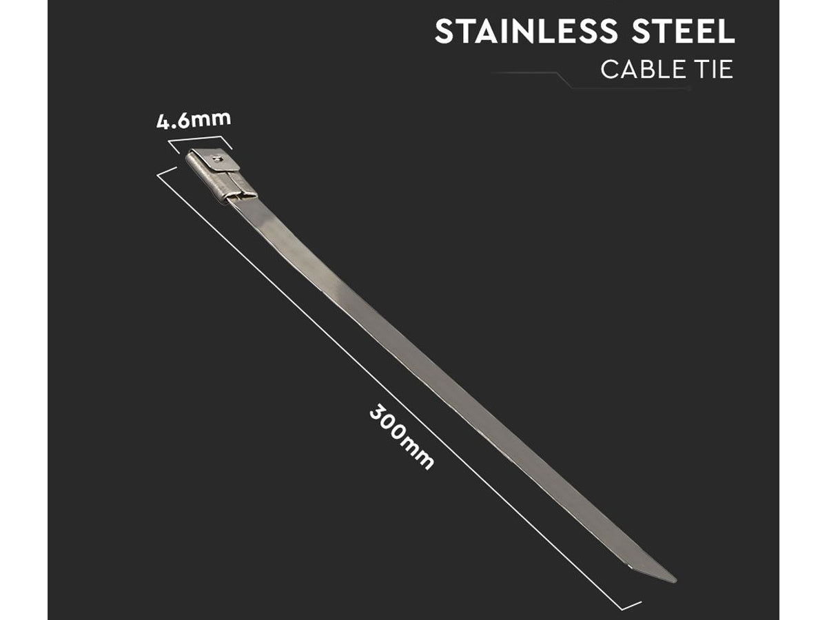 100 Fascette In Acciaio Inox 4.6X300mm Stringitubo Metalliche Inossidabile Per Legare Fili Cavi Tubi SKU-11190